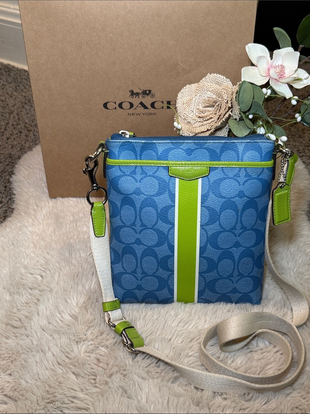 ✨ Coach Signature Stripe Swingpack Crossbody Bag✨ - Picture 2 of 10